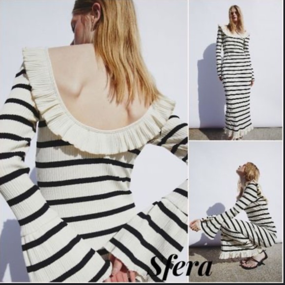 MIDI STRIPED DRESS - Picture 2 of 10